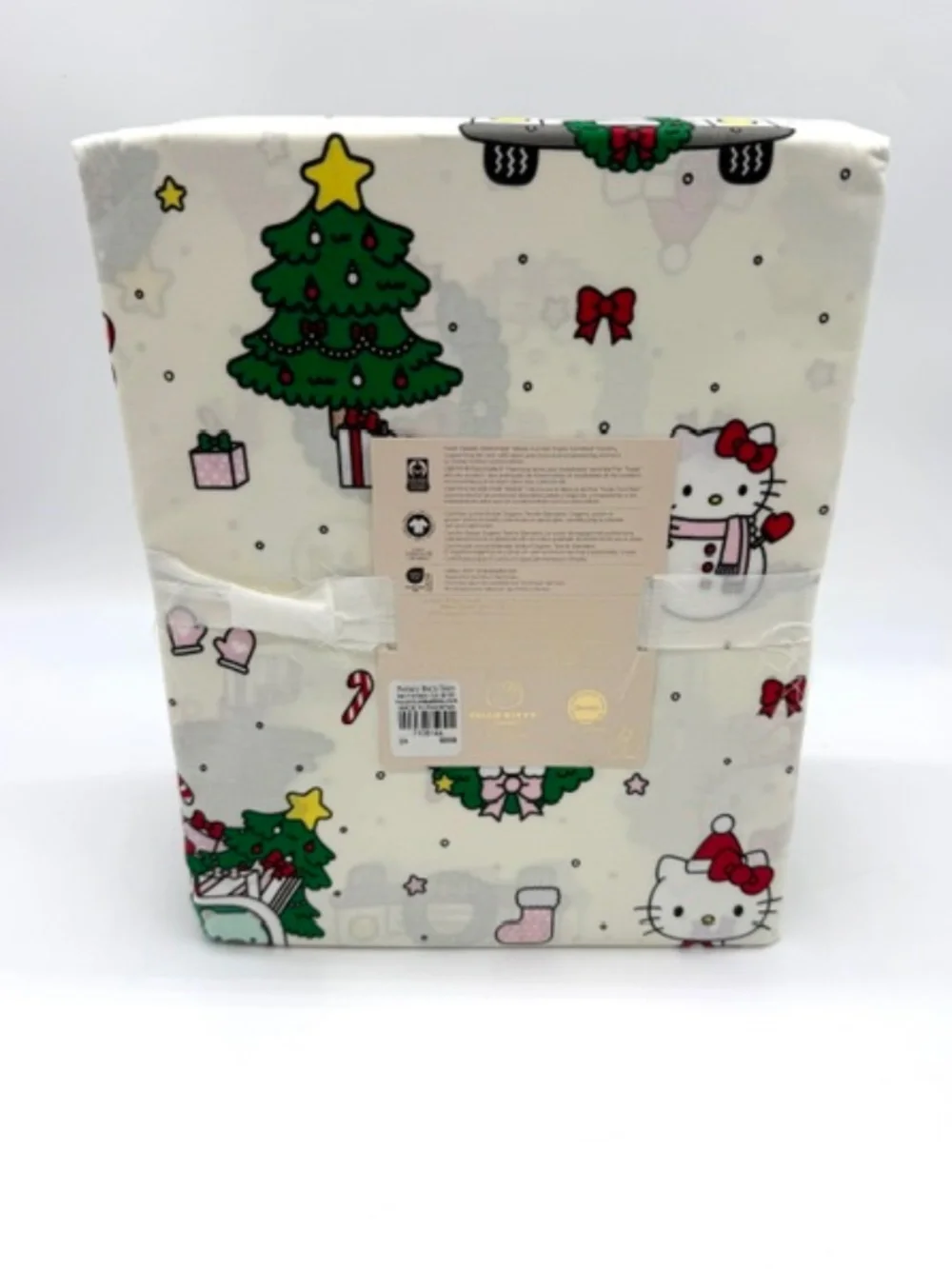 PBTeen Hello Kitty Christmas Organic Queen Sheet Set~Fabulously Festive~